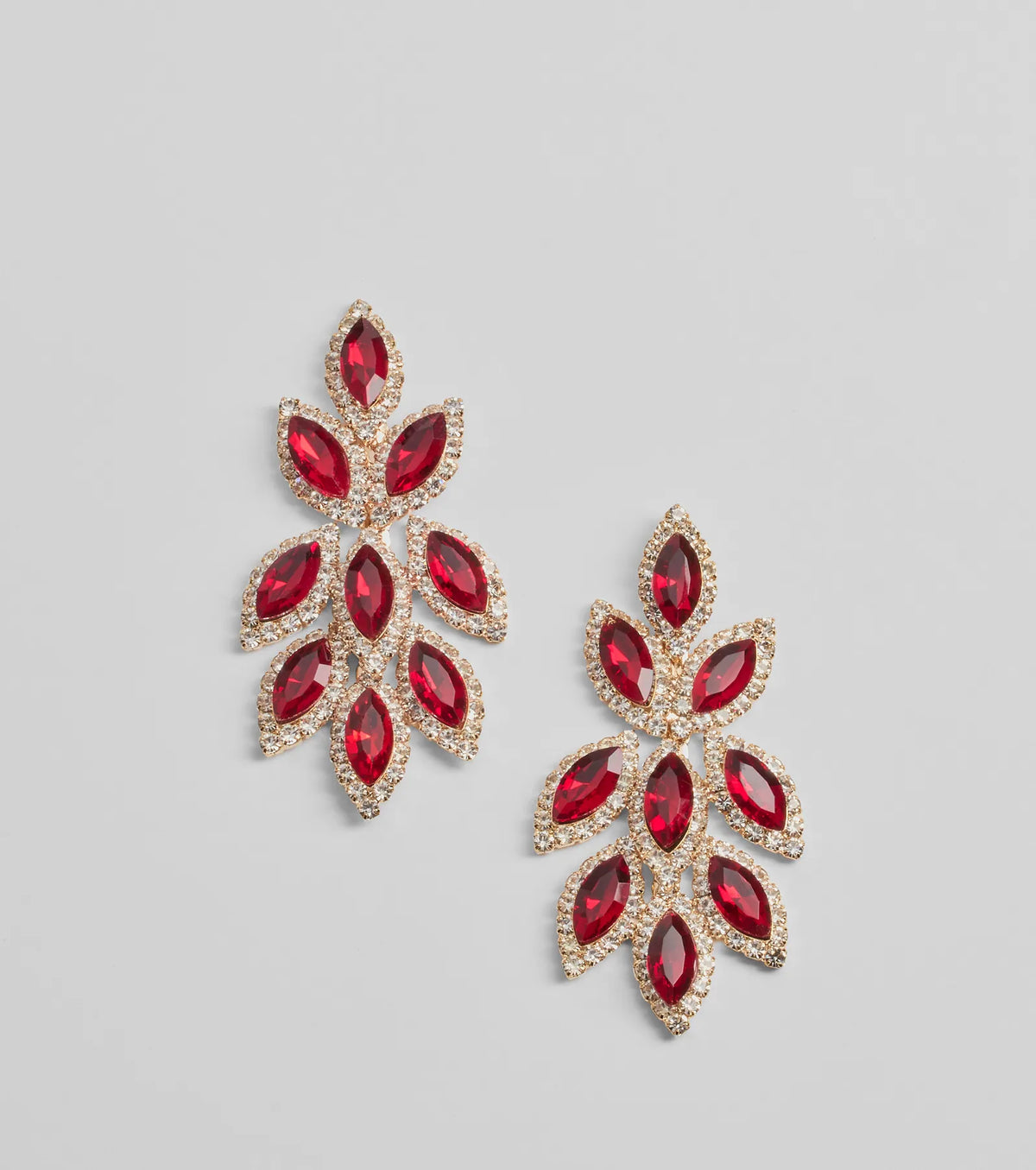 Reign With Glamour Gemstone Leaf Drop Earrings